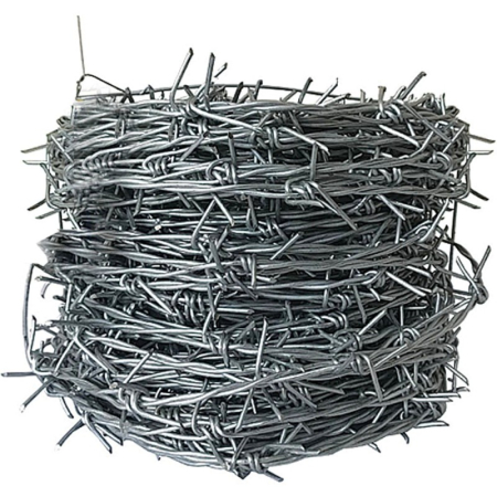 Plase de sârmă și sârmă - Sârmă ghimpată zincată 2 mm-45 m/rolă, rolă
