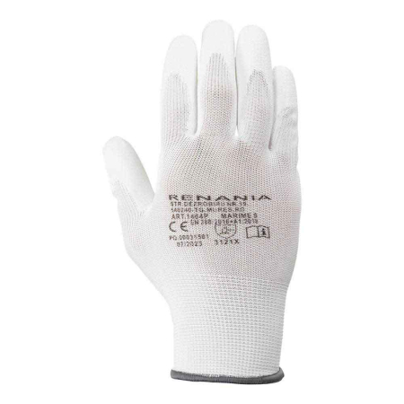 Mănuși de protecție - SENSOR 1464P, Mănuși de protecție din poliester tricotat, imersate în poliuretan pe degete și în palmă
