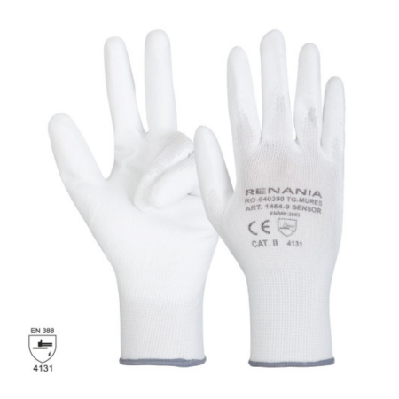 PROTECȚIA MÂINILOR - SENSOR, Manusi de protectie din nylon, imersate in poliuretan