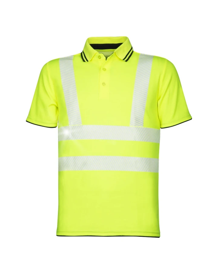 Tricouri si bluze reflectorizante (HI-VIS) - SIGNAL, Tricou polo HI-VIS cu mânecă scurtă din amestec bumbac-poliester, 150 g/mp