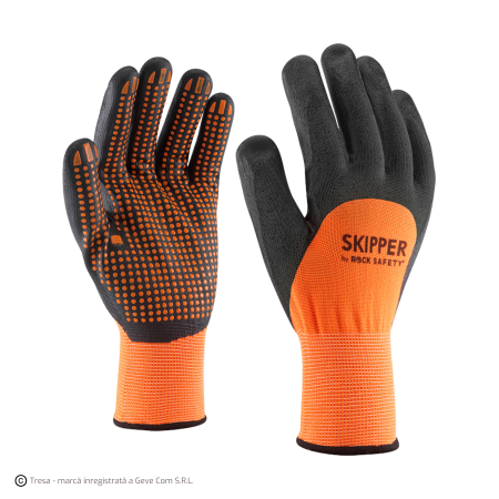 PROTECȚIA MÂINILOR - SKIPPER, Mănuși de asamblare din poliester și spandex, imersate în nitril
