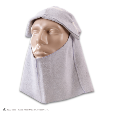 Îmbrăcăminte IGNIFUGĂ (ANTI-FLACĂRĂ) - SOUDEUR HOOD, Cagulă pentru sudură din piele de bovină cu protecție ignifugă, grosime 1,4 mm