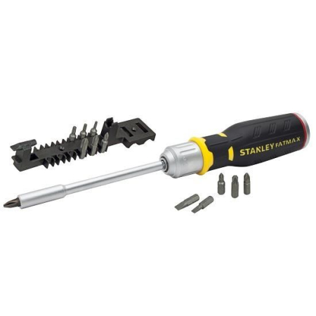 Chei și tubulare - STANLEY FATMAX, Șurubelniță magnetică cu clichet +12 vârfuri