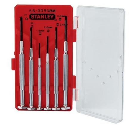Șurubelnițe - STANLEY, Set 6 șurubelnițe de precizie, Mânerul hexagonal