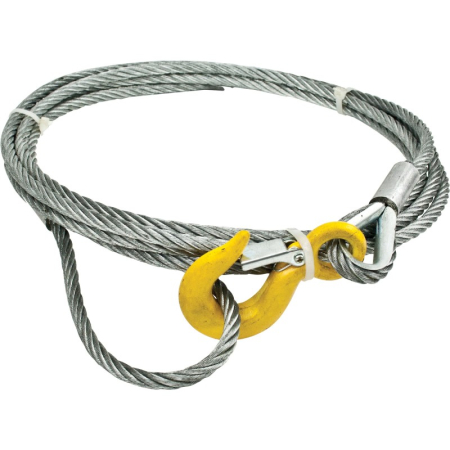 Lanțuri, cabluri și accesorii de ridicare - Șufă oțel 8 mm, 4M cu cârlig pentru tractat