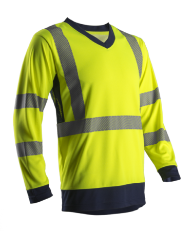 SUNO, Tricou hi-viz cu mâneci lungi, din tricot Bird-Eye 100% poliester, 140 g/mp, protecție UV UPF 50+ [3]