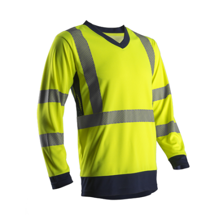 SUNO, Tricou hi-viz cu mâneci lungi, din tricot Bird-Eye 100% poliester, 140 g/mp, protecție UV UPF 50+ [0]