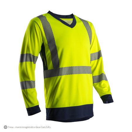 SUNO, Tricou hi-viz cu mâneci lungi, din tricot Bird-Eye 100% poliester, 140 g/mp, protecție UV UPF 50+ [3]