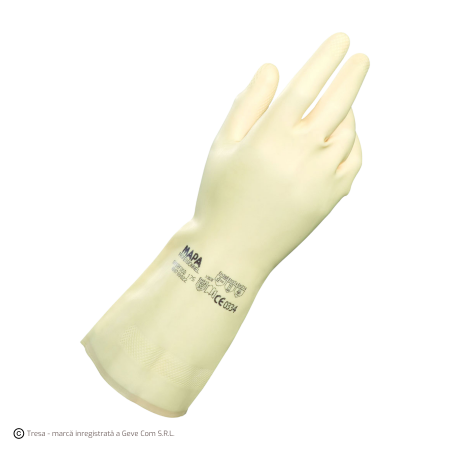 Protecție chimică si biologică - SUPERFOOD C302, Mănuși de protecție chimică din latex natural, lungime 31 cm, grosime: 0,40 mm