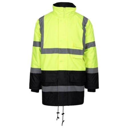 Jachete reflectorizante (HI-VIS) - SWEDEN NEXT, Jachetă 4 în 1 HI-VIS, cu glugă încorporată, din poliester Oxford, 300 g/mp, căptușeală termică 180 g/mp