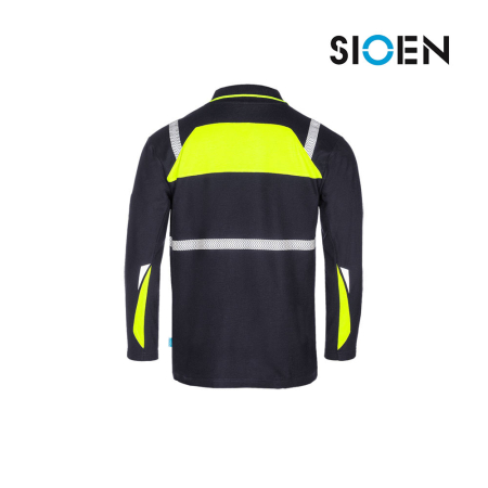 TELFS, Bluză polo de protecție multinorm din fibre modacrilice și bumbac, 220 g/mp [1]