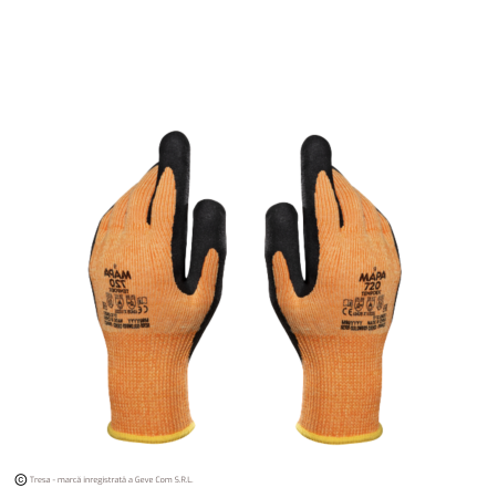 Protecție termică (căldură) - TEMPDEX 720, Mănuși de protecție termică din aramid, imersate în nitril