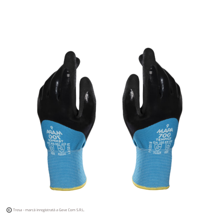 Protecție termică (frig) - TEMPICE 700, Mănuși de protecție termică din tricot, imersate în nitril antiderapant