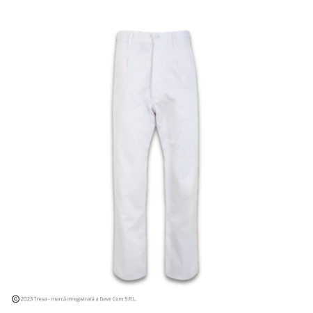 Pantaloni standard - TEO WHITE, Pantalon standard din bumbac
