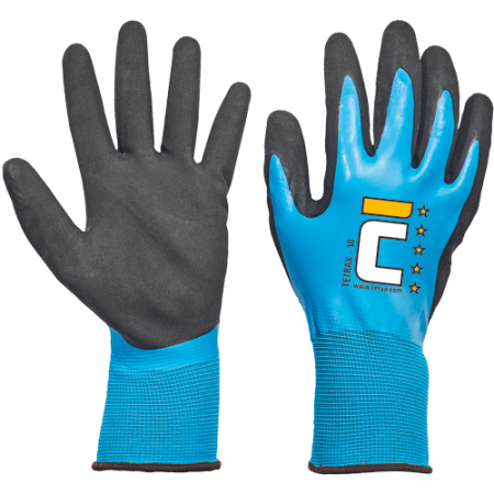 PROTECȚIA MÂINILOR - TETRAX, Mănuși de protecție din poliamidă (nailon) tricotat, imersate în latex