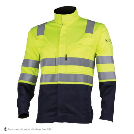 Îmbrăcăminte REFLECTORIZANTĂ (HI-VIS) - THOR, Jachetă multirisc din FR Twill 79% bumbac, 20% poliester, 1% antistatic, 300 g/mp