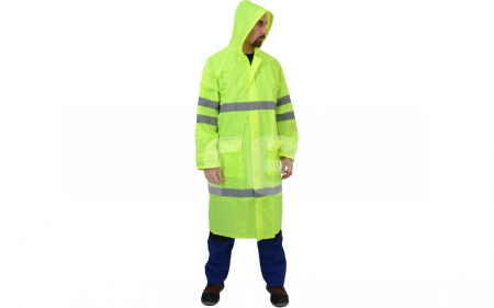 TRINIDAD / TOBAGO, Pelerină HI-VIS cu glugă încorporată. din poliester Oxford și membrană PVC, lungime 130 cm [2]