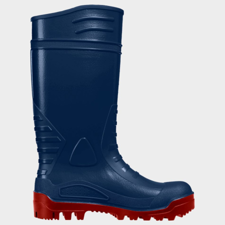 Cizme de protecție S5 - TORNADO S5, Cizme de protecție din PVC cu cauciuc nitrilic, bombeu metalic, talpă antiderapantă