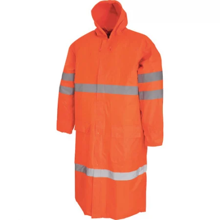 TRINIDAD / TOBAGO, Pelerină HI-VIS cu glugă încorporată. din poliester Oxford și membrană PVC, lungime 130 cm [6]