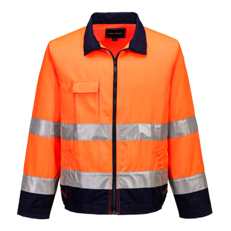 Jachete reflectorizante (HI-VIS) - TX70, Jachetă HI-VIS tip bomber din 65% poliester și 35% bumbac, țesătură Kingsmill, 245 g/mp