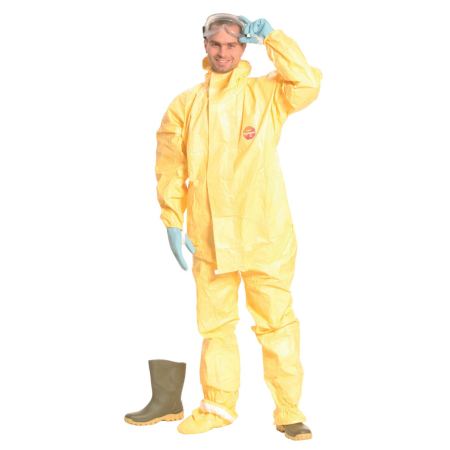 Costume | Combinezoane Antichimice | Multirisc - TYCHEM 2000C OVERALL + SOCKS, Combinezon și șosete de protecție chimică tip 3/4/5/6, 83 g/m², cusături lipite