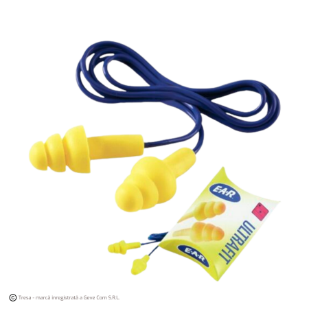 Antifoane interne reutilizabile - ULTRAFIT UF-01-000, Antifoane interne reutilizabile cu șnur, din cauciuc siliconic, 28 dB [Cutie 1 set]