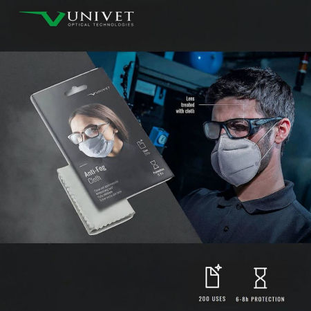 UNIVET, Lavetă anti-aburire din microfibră 15×18 cm pentru ochelari și viziere [1]