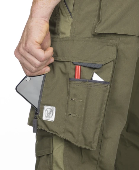 URBAN, Pantaloni cu pieptar din poliester, bumbac stretch și cordura, 270 g/mp [19]