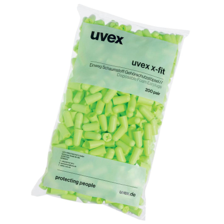 Antifoane interne de unică folosință - UVEX X-FIT LIME – Dopuri de urechi de unică folosință din spumă PU, SNR 37 dB