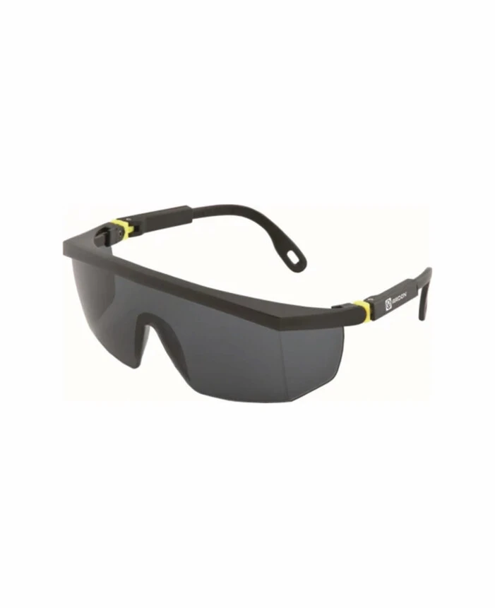 PROTECȚIA OCHILOR - V10-100, Ochelari de protecție cu lentilă fumurie din policarbonat, filtru UV, tratament anti-aburire, tratament anti-zgâriere