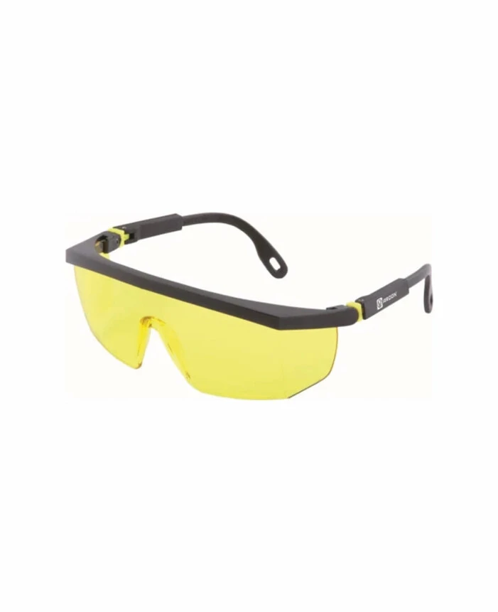 PROTECȚIA OCHILOR - V10-200, Ochelari de protecție cu lentilă galbenă din policarbonat, filtru UV, tratament anti-aburire, tratament anti-zgâriere
