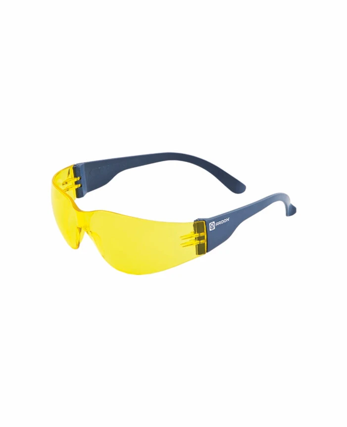 PROTECȚIA OCHILOR - V9300, Ochelari de protecție cu lentilă galbenă din policarbonat, filtru UV, tratament anti-aburire, tratament anti-zgâriere