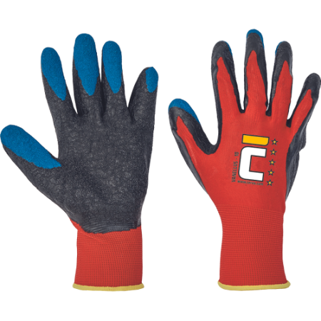 PROTECȚIA MÂINILOR - VANELLUS, Mănuși de protecție din poliester tricotat, imersate în latex