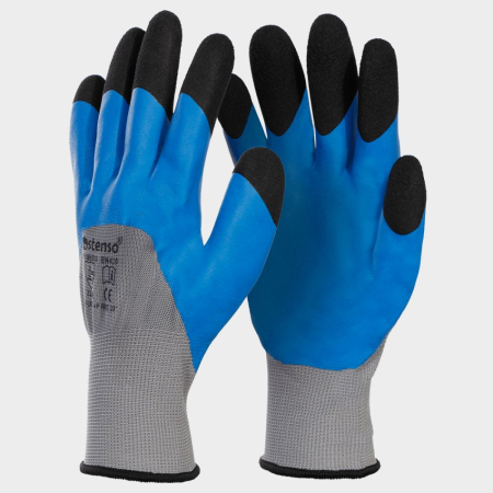 PROTECȚIA MÂINILOR - VENICE, Mănuși de protecție mecanică din poliester, dublu imersate în latex