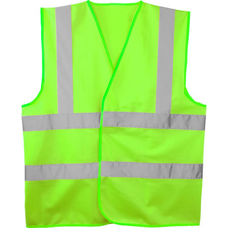 Vestă reflectorizantă cu bandă dublă din tricot poliester, 120 g/mp [0]