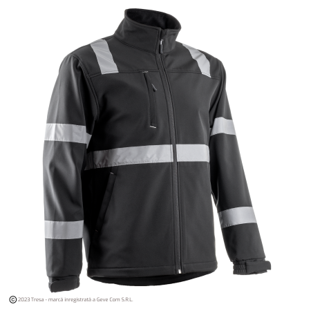 Jachete - VIGILE, Jachetă Softshell din poliester cu 3 straturi, 330 g/mp, impermeabilitate 8.000 mm, vizibilitate EN 17353
