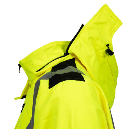 VIZLITE, Jachetă softshell de vizibilitate cu glugă detașabilă din poliester, 310 g/mp, strat interior din microfleece [4]