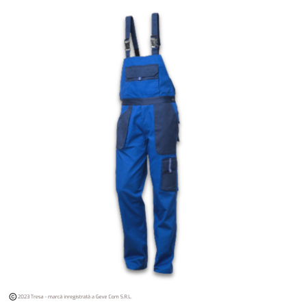 Pantaloni cu pieptar - VULCANO, Pantalon de lucru cu pieptar din tercot, 235 g/mp