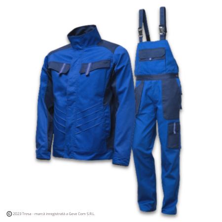 Costume - VULCANO PP, Costum cu jachetă + pantaloni cu pieptar, din tercot, 235 g/mp