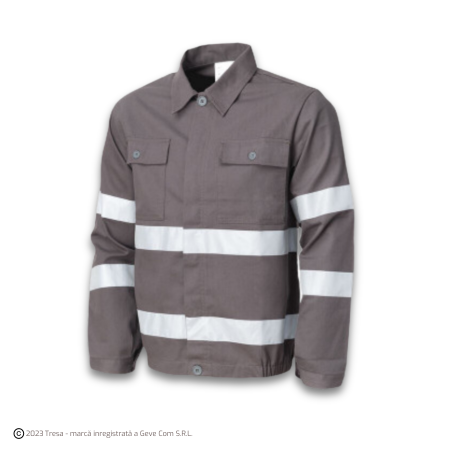 Jachete reflectorizante (HI-VIS) - WARNING, Jachetă cu benzi reflectorizante din bumbac, 260 g/mp