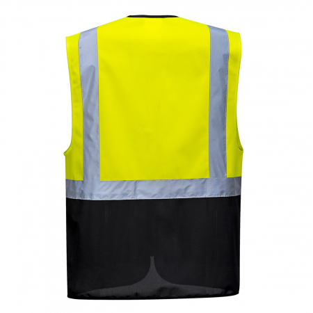 WARSAW EXECUTIVE, Vestă HI VIS bicoloră din poliester 125 g/mp, cu buzunare [3]