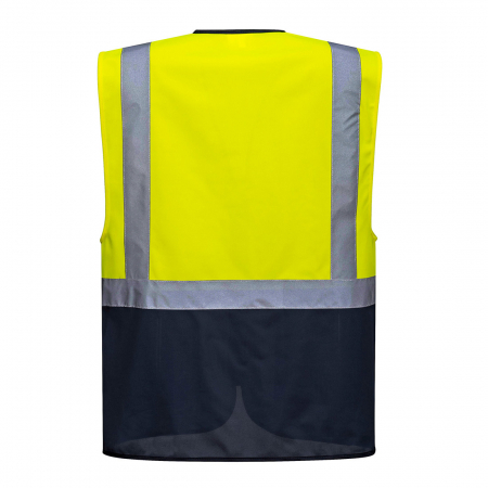 WARSAW EXECUTIVE, Vestă HI VIS bicoloră din poliester 125 g/mp, cu buzunare [1]