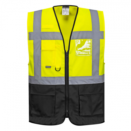 WARSAW EXECUTIVE, Vestă HI VIS bicoloră din poliester 125 g/mp, cu buzunare [4]