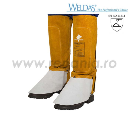 Imbracaminte de sudura - WELDAS 44-2114, Ghetre de sudură din piele spalt de bovină, grosime 1 mm, cusute cu ață de kevlar