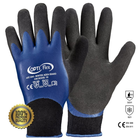 PROTECȚIA MÂINILOR - WINTER AQUAGUARD, Mănuși de iarnă din acril, imersate în latex
