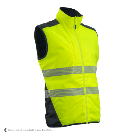 Îmbrăcăminte REFLECTORIZANTĂ (HI-VIS) - YORU, Vestă reflectorizantă termică, reversibilă, din poliester Ripstop, căptușeală 140 g/mp
