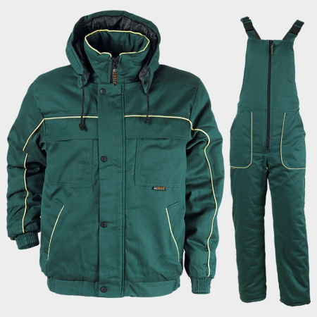 Imbracaminte TERMOIZOLANTĂ - ZETA5, Set de iarnă jachetă și pantaloni cu pieptar din bumbac, 240 g/mp