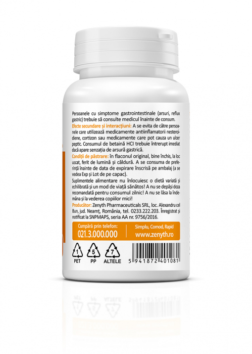 BETAINE HCL PEPSIN 580 MG/CPS [3]
