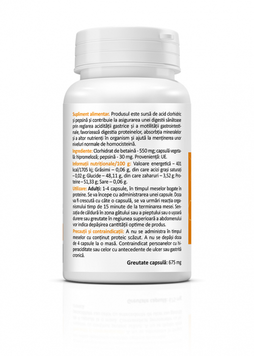 BETAINE HCL PEPSIN 580 MG/CPS [2]