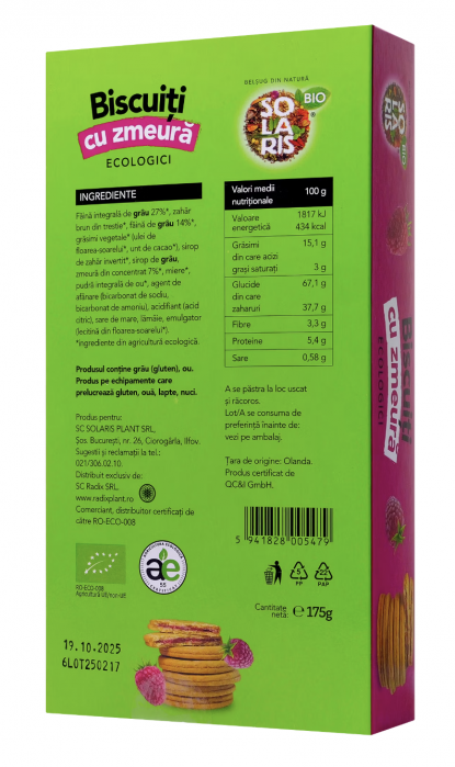 BISCUITI CU CREMA DE ZMEURA ECO 175 G [2]